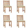 Day and Night - Day and Night Garden Chairs 4 Units Solid Teak Wood with Cushions