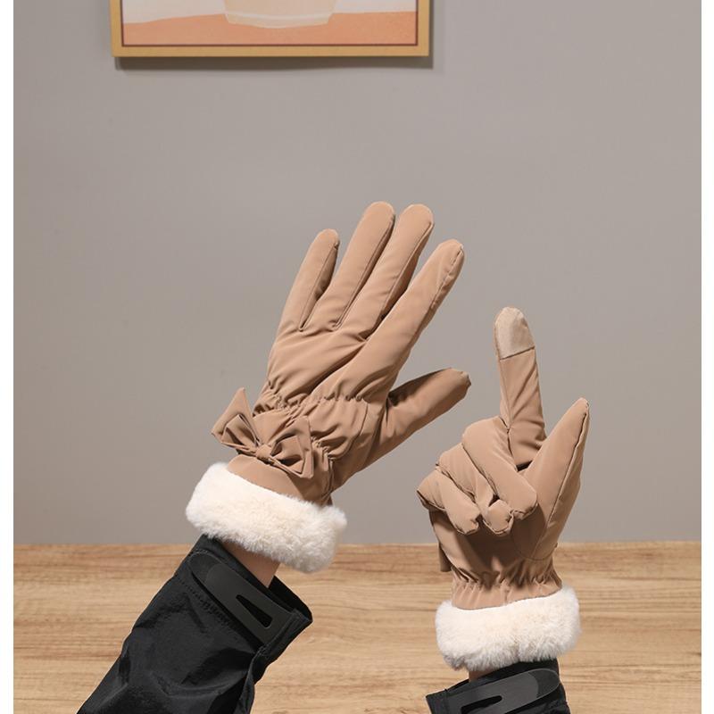 Warm Gloves for Women Plus Velvet Thickened Windproof and Cold Outdoor Cycling Driving Winter Touch Screen Autumn and Winter Gloves