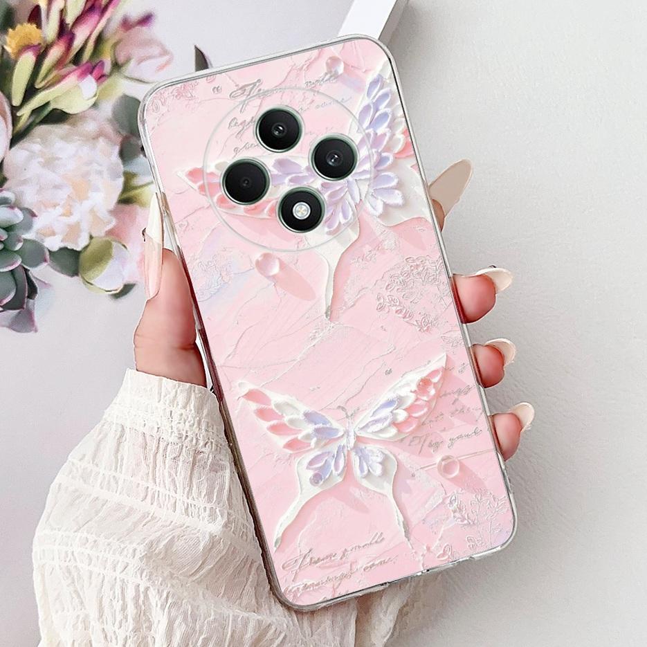For Oppo Reno 12F 4G Case CPH2687 Stylish Butterfly Painted Cover Soft Silicone Case For Oppo Reno12 F Reno 12 FS Reno12F Bumper