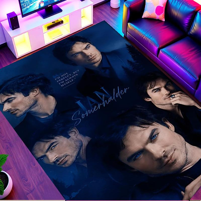 Damon Salvatore Print Rug, Washable Floor Carpet, For Entryway Dorm Laundry Room Office Study, Home Decor Birthday Christmas Gift