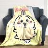 1pc Chiikawa Blanket with Custom Name, Gift, for Men and Women, Soft Blanket, Good for Sofa Bed Couch Travel, Lightweight Flannel Blanket