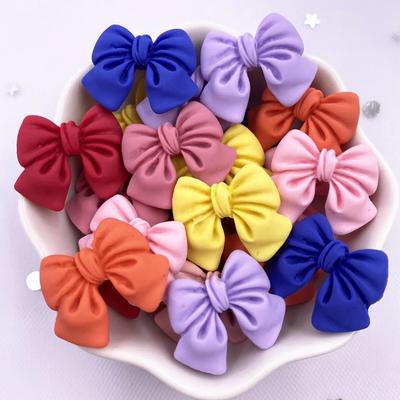 20PCS Resin Kawaii Colorful Painted Cartoon Bowknot Flatback Stone Figurine Scrapbook DIY Decor Home Accessories Crafts M201