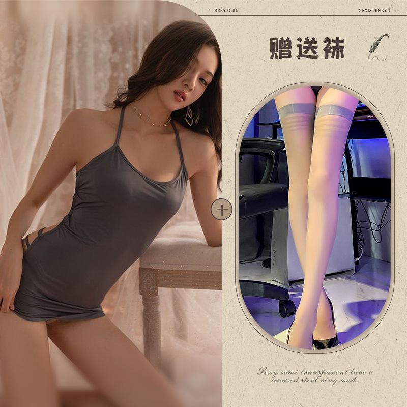 Sexy Hollow Hip Skirt Women's Sex Suspender Nightdress Hot U-shaped Breasts Passion Free Sex Underwear