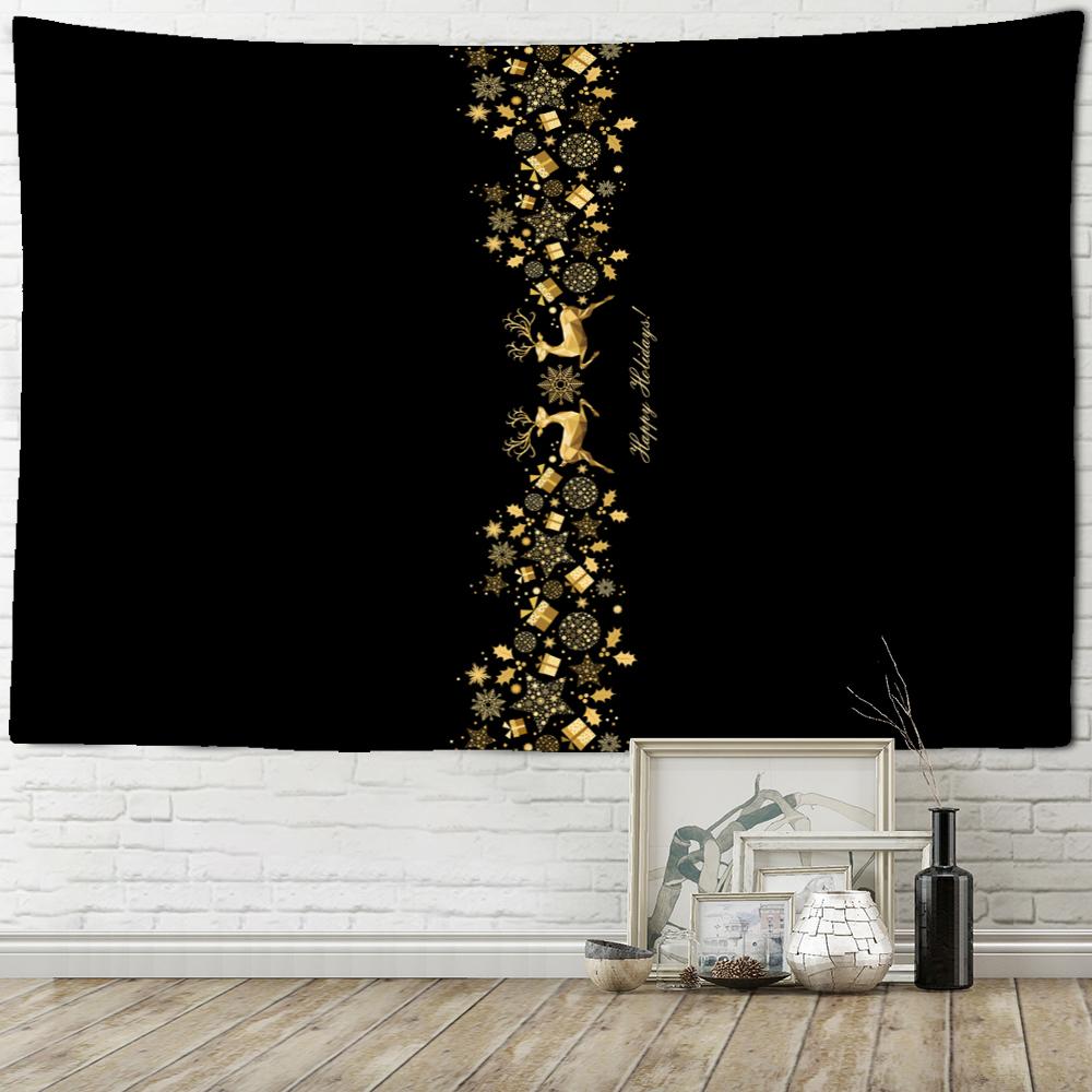 Golden Deer Tapestry Wall Hanging Psychedelic Witchcraft Simple Bohemian Home Decor Background Cloth