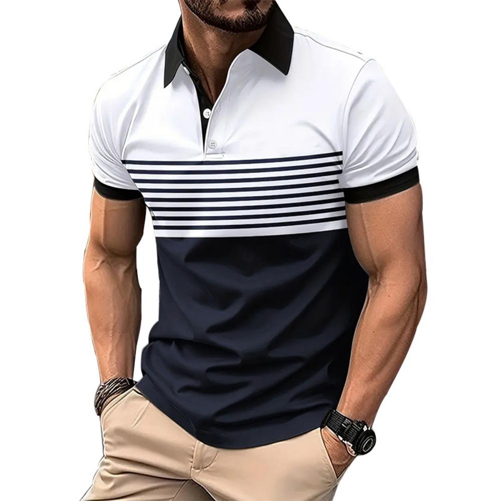 Polo d'été pour homme à manches courtes et col boutonné, édition régulière pour homme, haut d'affaires