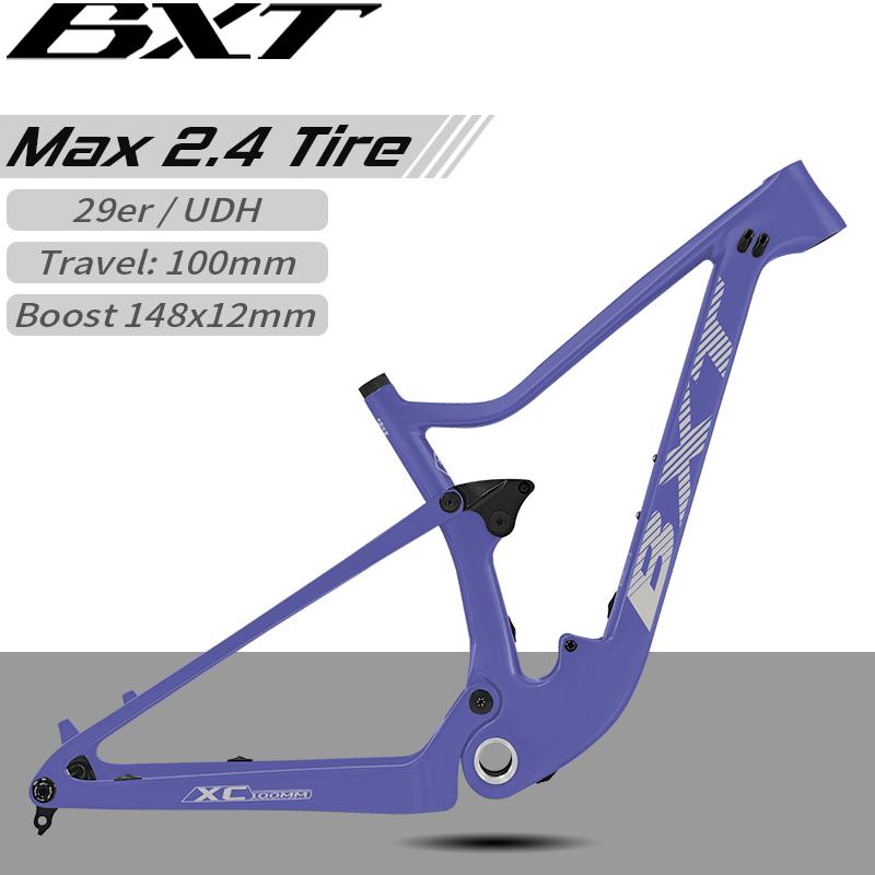 BXT 29er Full Suspension Frame Boost 148*12mm Carbon Bicycle Frame use UDH Hanger XC Cross Country Carbon Frame