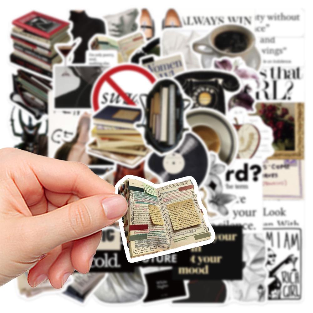 50 American Retro Cartoon Stickers for DIY Notebooks, Phone Cases, Journals, and Decor