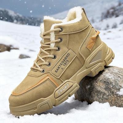 Bottes de Neige d'Hiver pour Hommes Grande Taille – Bottes Martin en Coton Chaudes Pelucheuses