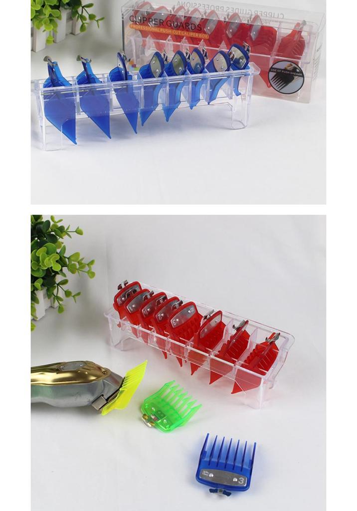 Colored Plastic Hair Clipper Comb Set - Trimmer Accessories for Salon Styling