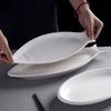 Huei Huang 12-inch Ceramic Oval Fish Plate (3-Pack)