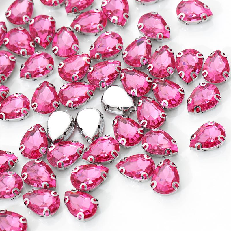 Drop Back Clear Iron-on Rhinestone Acrylic Stones for DIY Clothing