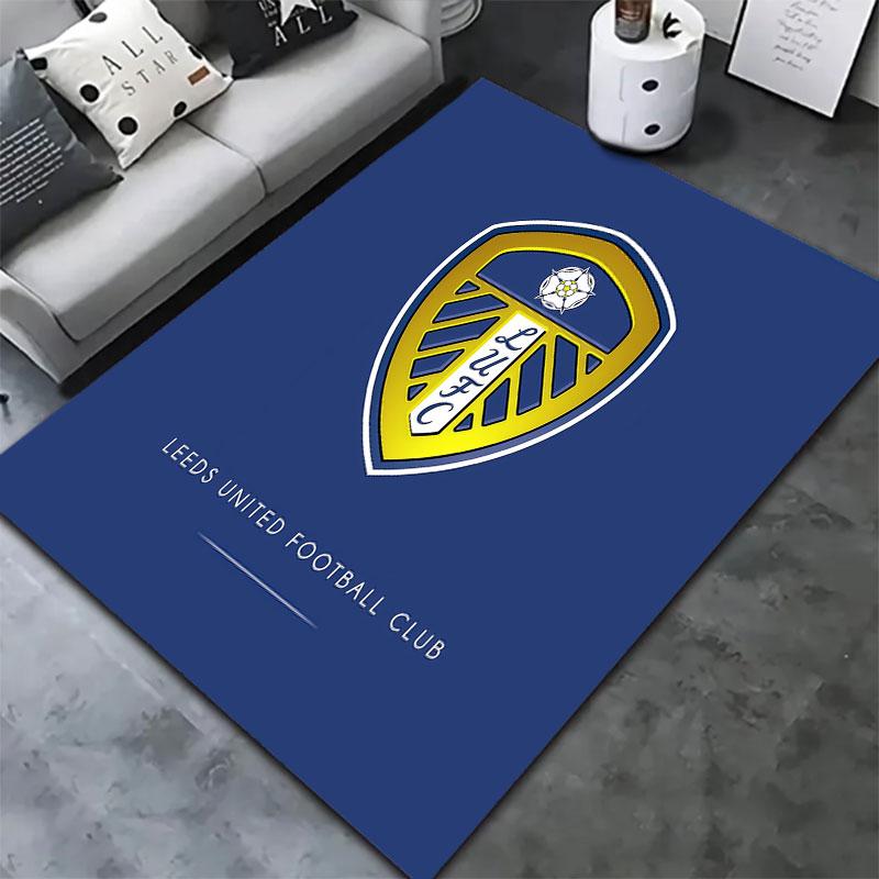 Tappeto Leeds United per Soggiorno Camera da Letto Casa Decorazione Divano, Tappetino Antiscivolo per Giochi Bambini