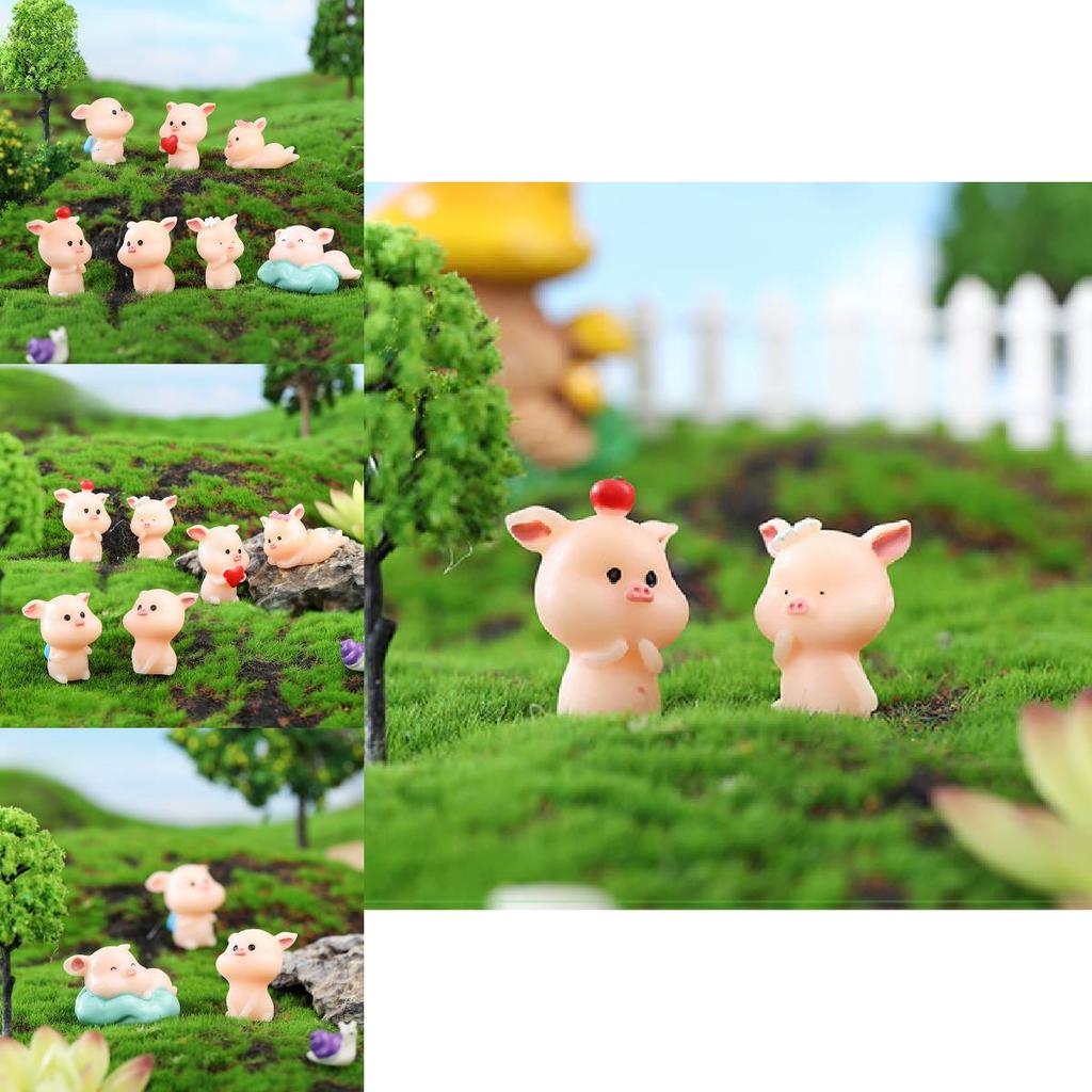 Adorable Resin Pig Figurine For Car Decor And Desktop Ornaments Creative Cartoon
