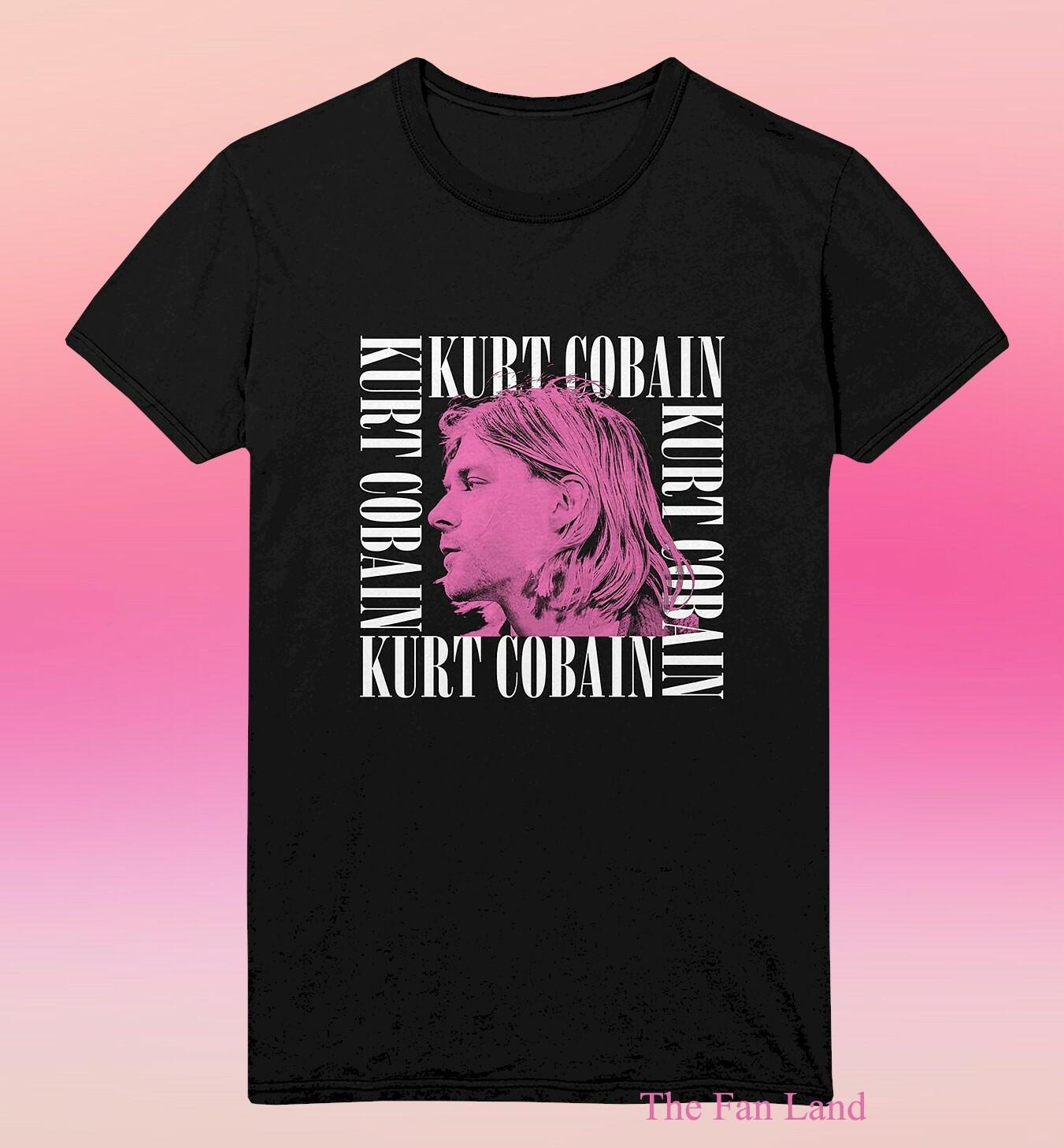 New Nirvana Kurt Cobain Pink Face Mens Vintage T-shirt L