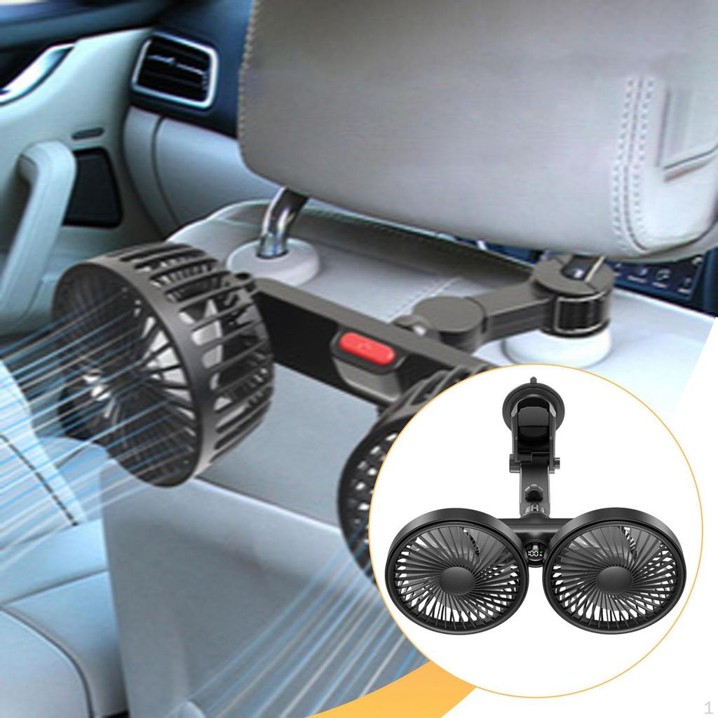 Car Ceiling Fan with Suction Cup, Adjustable Angle, Professional, Portable Accessory And USB