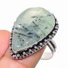Prehnite Gemstone Handmade 925 Sterling Silver Jewelry Ring Size 8 SU-7403