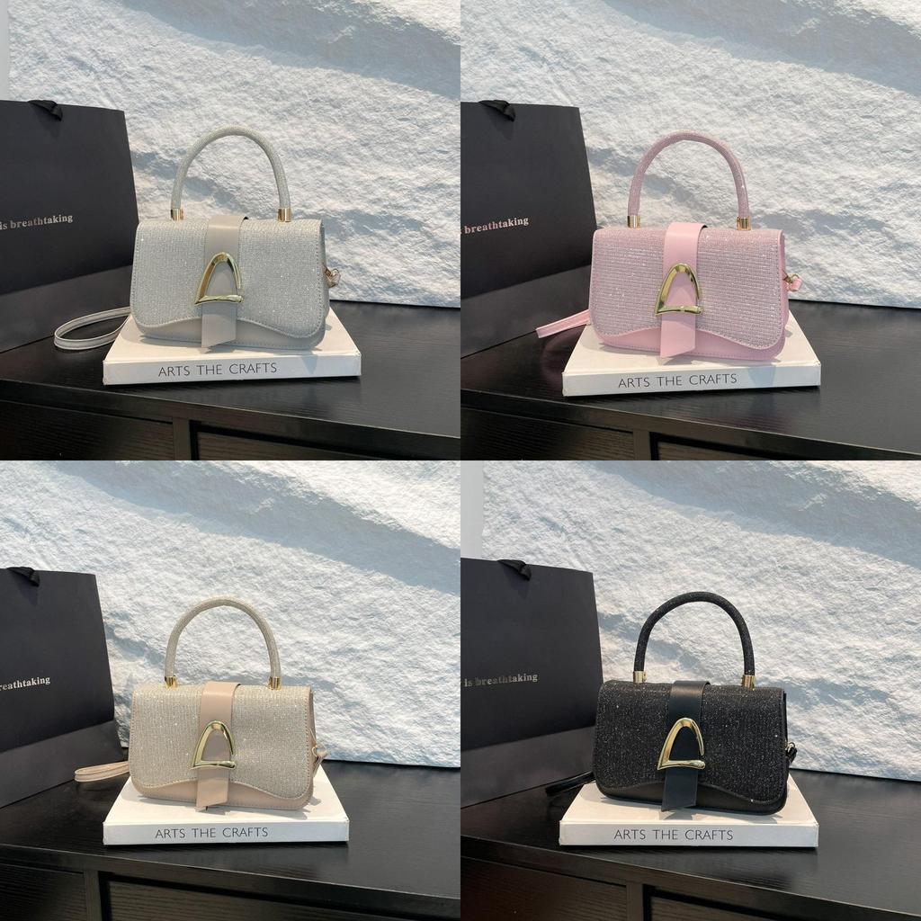 Small Square Bag Pu Leather With Stitching For Casual Daily Use