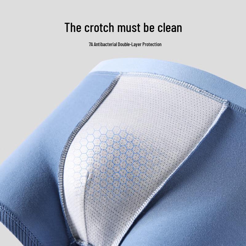 Langsha Men's 7A Antibacterial Cotton Boxer Briefs