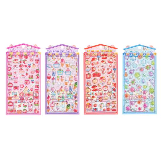 Cat Desserts Puffy Stickers 3D Cute Cartoon Animal Ice Creams Stickers Kawaii Mini Turtles Stickers for Scrapbooks Planner Journals Laptops Phone Case