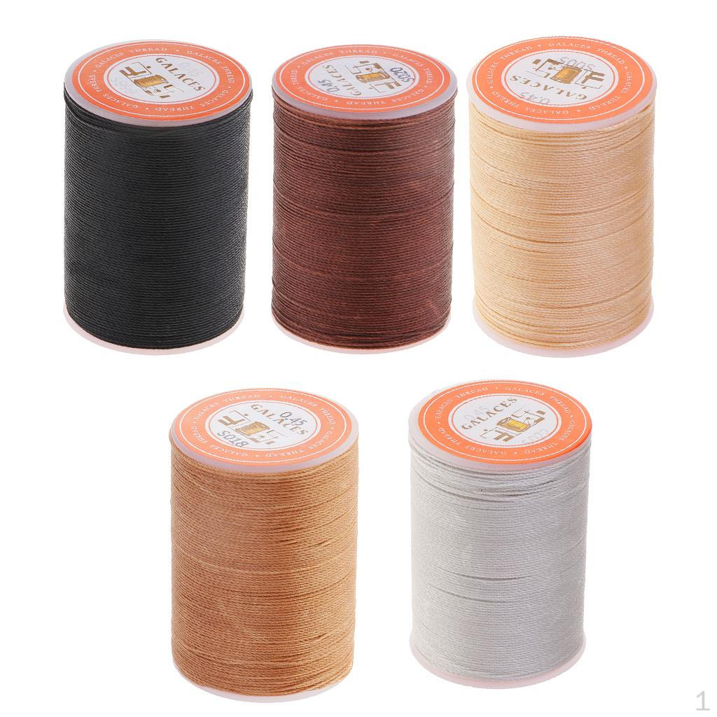 

93 ярда Вощеная нить для шитья кожи 0,45 мм Ручная строчка - Набор из 5 штук Ассорти цветов