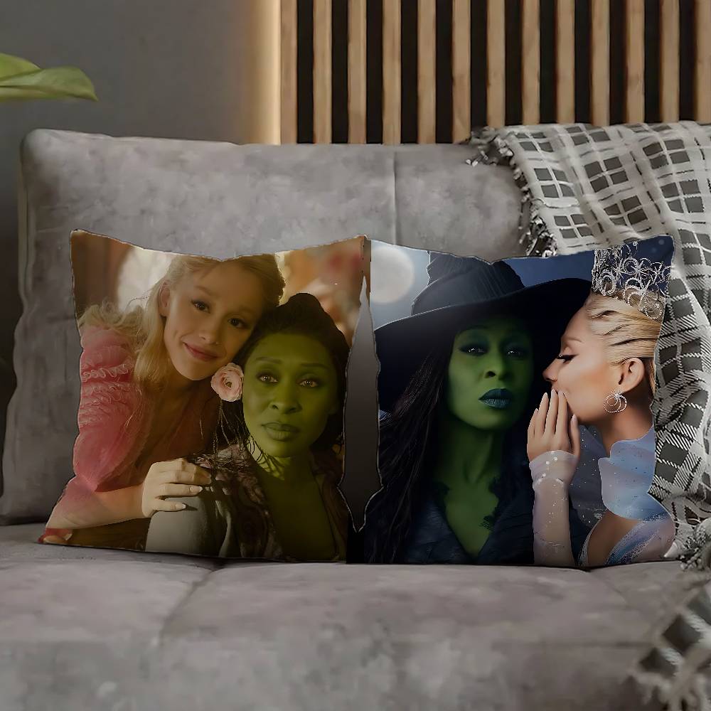 W-WickeES Elphaba G-Glinda Pillow Case For Sofa Decor Car Office Room Printing Cushion Cover Decorations and Protector