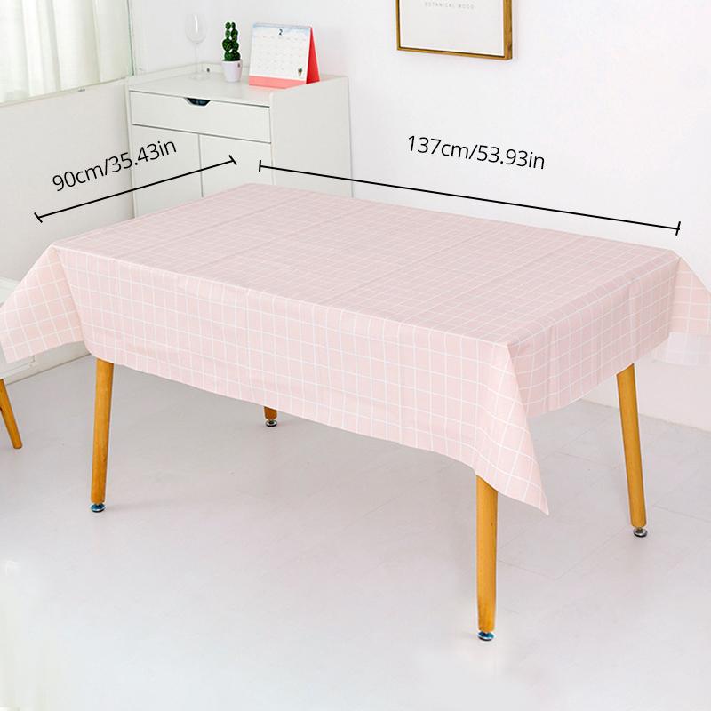1pc 137X90CM Black And White PEVA Waterproof Oilproof Tablecloth Table Cloth Plaid Pattern Table Cover For Party Outdoor Picnic