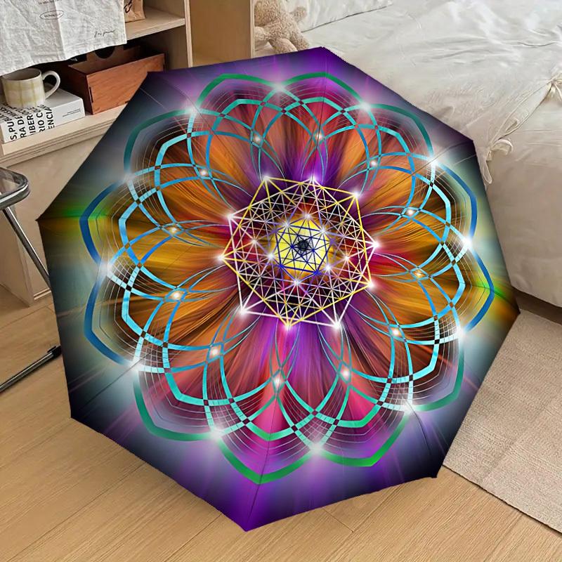 

1pc Mandala Art Automatic Folding Umbrella, Casual Outdoor Accessory, Birthday Festival Gift yy251126094