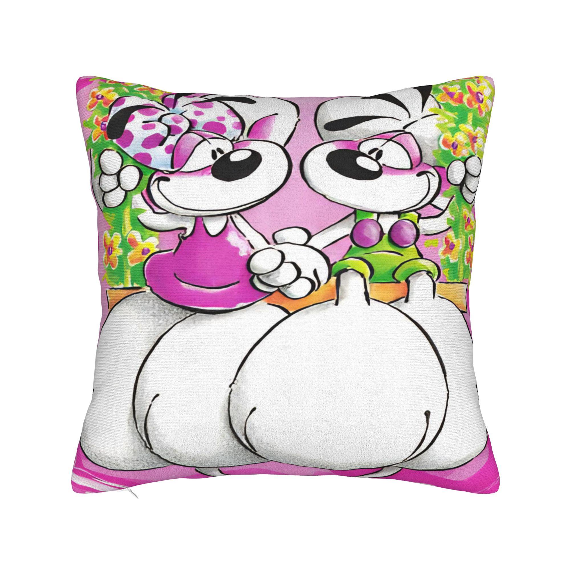

Cartoon Diddl Diddlina Pillow Case Cute Funny Pillow Cover Graphic Pillowcases For Chair Sofa Home Decor 12x12Inch
