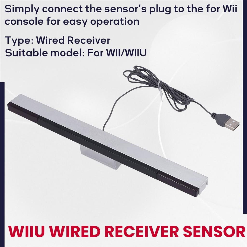 AS62 Spielzubehör für Wii Sensorleiste Kabelgebundene Empfänger IR-Signalstrahl USB-Stecker Ersatz-Sensorleisten-Empfänger für WII/WIIU
