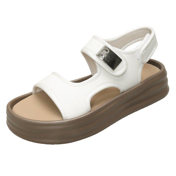 Platform sandals female 20252 spring and summer new versatile step on shit fairy with skirt Velcro Roman cool