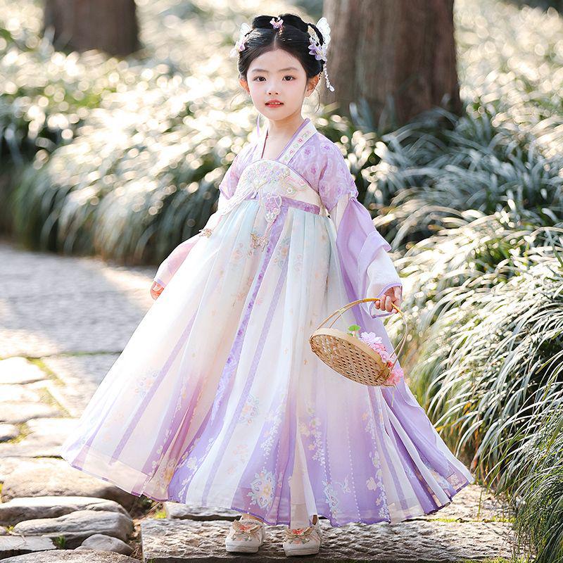2026 Hanfu Girls Fairy Dress: Autumn Tang Suit Skirt, Ancient Style Children's Costume for Spring & Summer