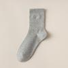 Women's Autumn and Winter Embroidered Bow Mid-calf Socks Breathable and Sweat-absorbing Long Calf Socks