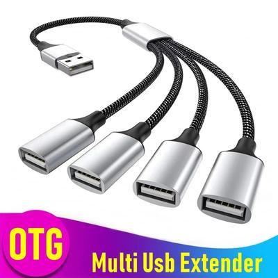 Type C To USB 4 Port Multi Splitter Adapter Cable OTG High Speed For PC Computer Accessories Multiport 1 USB To 3 USB 2.0 Ports