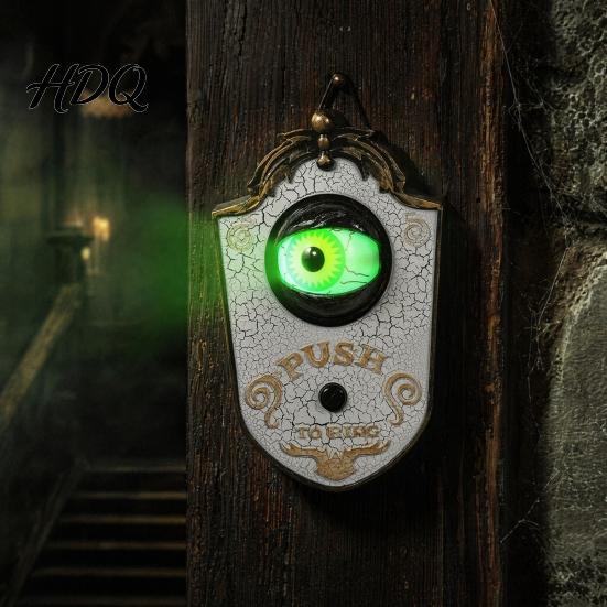 Halloween Holiday Decoration One Eyed Doorbell Decor, Electric Sound & Light Eyeball Bell for Spooky Party Decorations Bar Haunted House, Prank