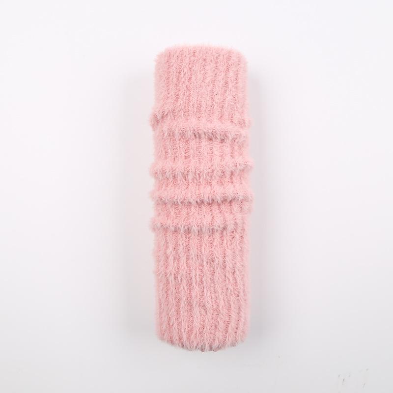 Women's Japanese Style Thick Fox Fur Leg Warmers - Cross-Border, Non-Shedding, Autumn/Winter Long Socks.
