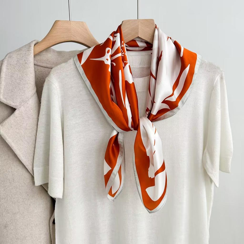 New 100% Natural Silk Scarf Square Female Fashion Beach Pashmina Bufanda Women Shawl Wraps Bandana 65cm Scarves Foulard Echarpe