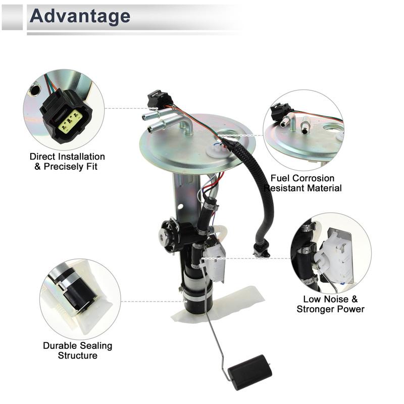 X Autohaux Electric Fuel Pump Assembly for Ford for Ranger 1999 for Mazda B4000 1998 1999 2.5L 3.0L 4.0L 126.0" WB XL5Z-9H307FA