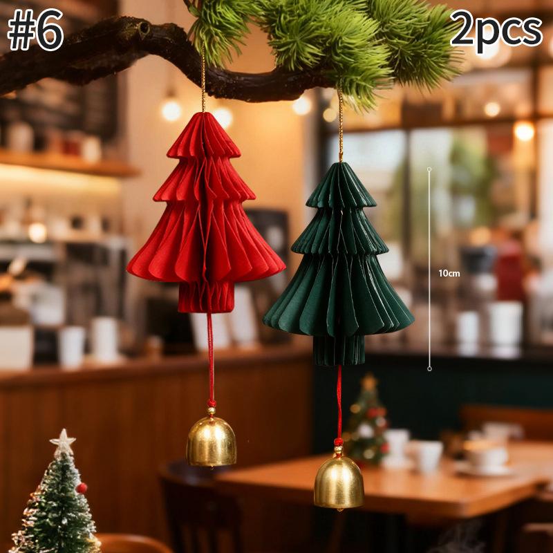 Christmas Bell Hanging Decoration Doorbell Christmas Party Hanging Decoration Creative Glitter Christmas Tree Keychain Pendent