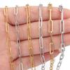 1 Meter Stainless Steel Paperclip Chain Gold Steel Color Link Chains For Jewelry Making DIY Handmade Necklace Bracelet Materials