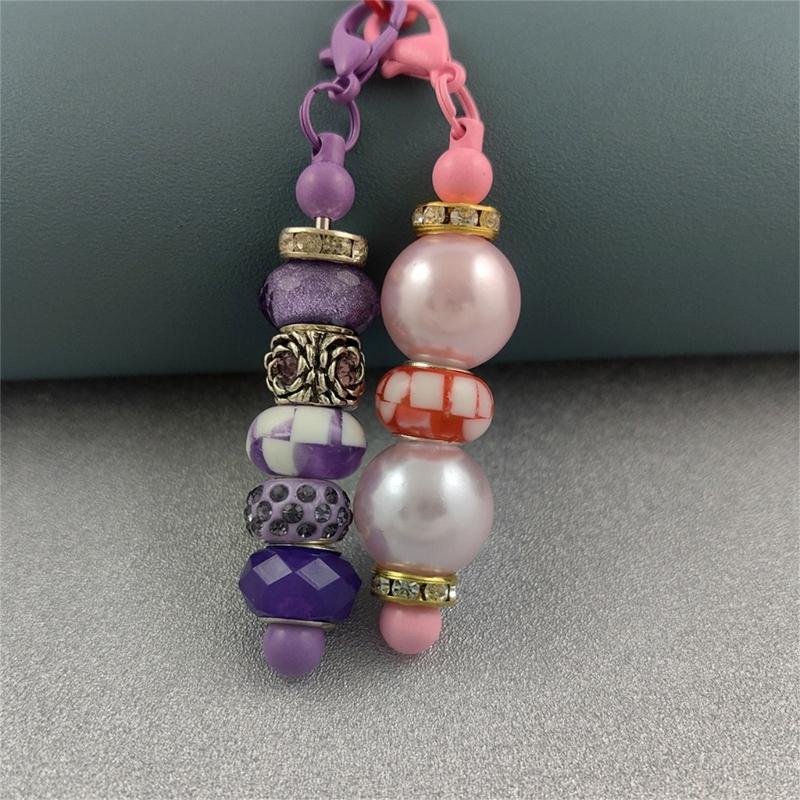 1PC Beadable Keychain Bars Metal Beaded Keyring Lobster Claw Clasp DIY Car Keychain Bag Decor For Jewelry Making