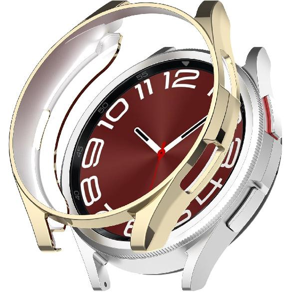 Compatible with Galaxy Watch 6 Classic 43MM 47MM Case Flexible TPU Protector Cover Shock-Proof Resistant Protective Shell Bumper for Samsung Galaxy