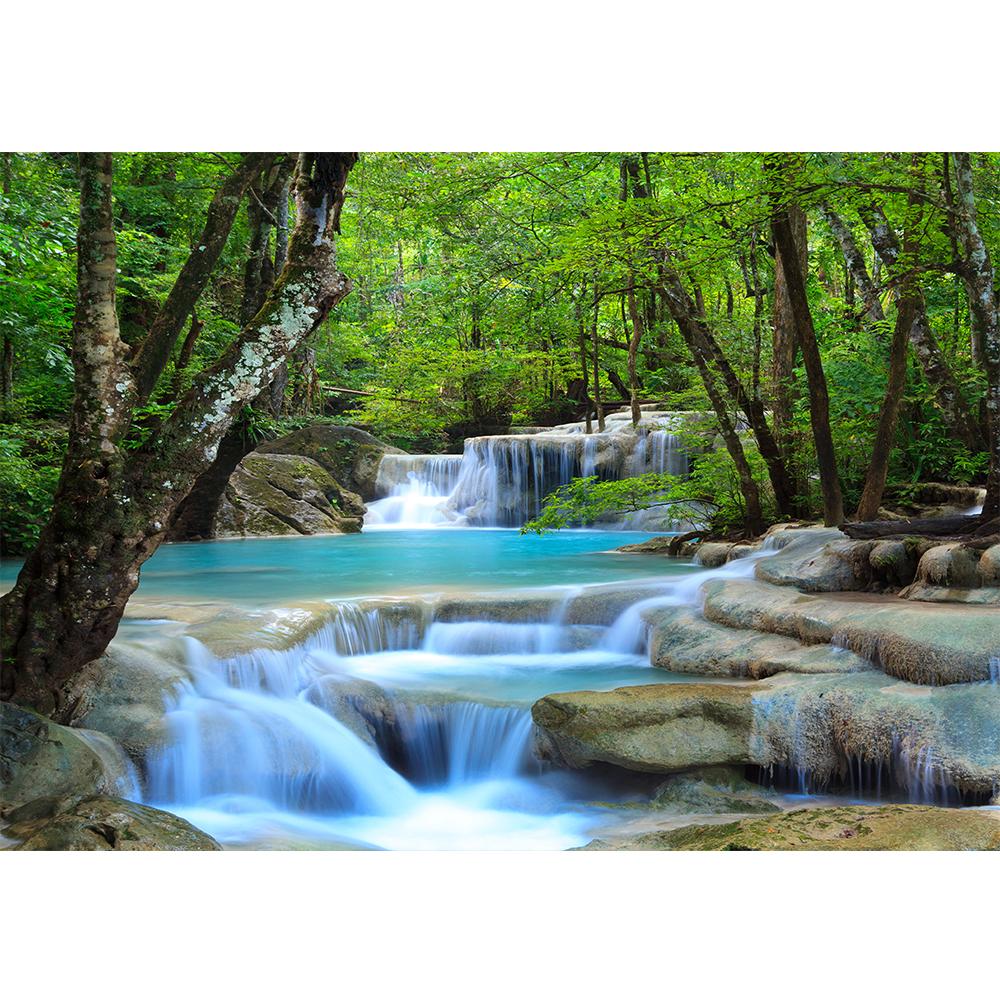 Forest Waterfall 3d Mural Wallpaper Tropical Landscape Murals For Living Room Waterfall Wall Mural Decor