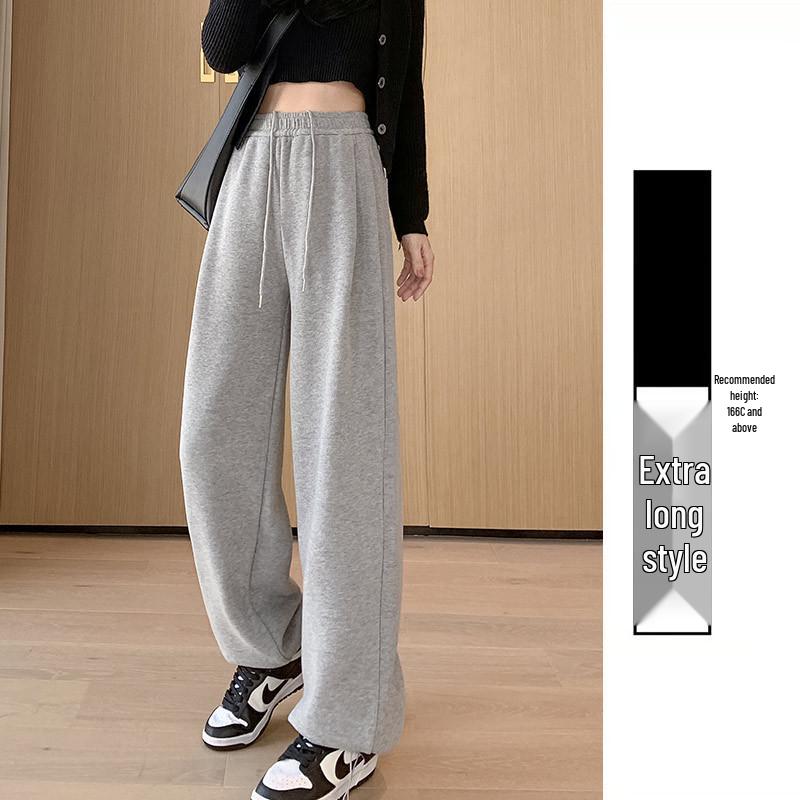 

Женские серые спортивные брюки из овчины - осень/зима 2025, свободный крой, широкие штанины, бархат, утолщенные, длина до щиколотки. S (80-95 kg)