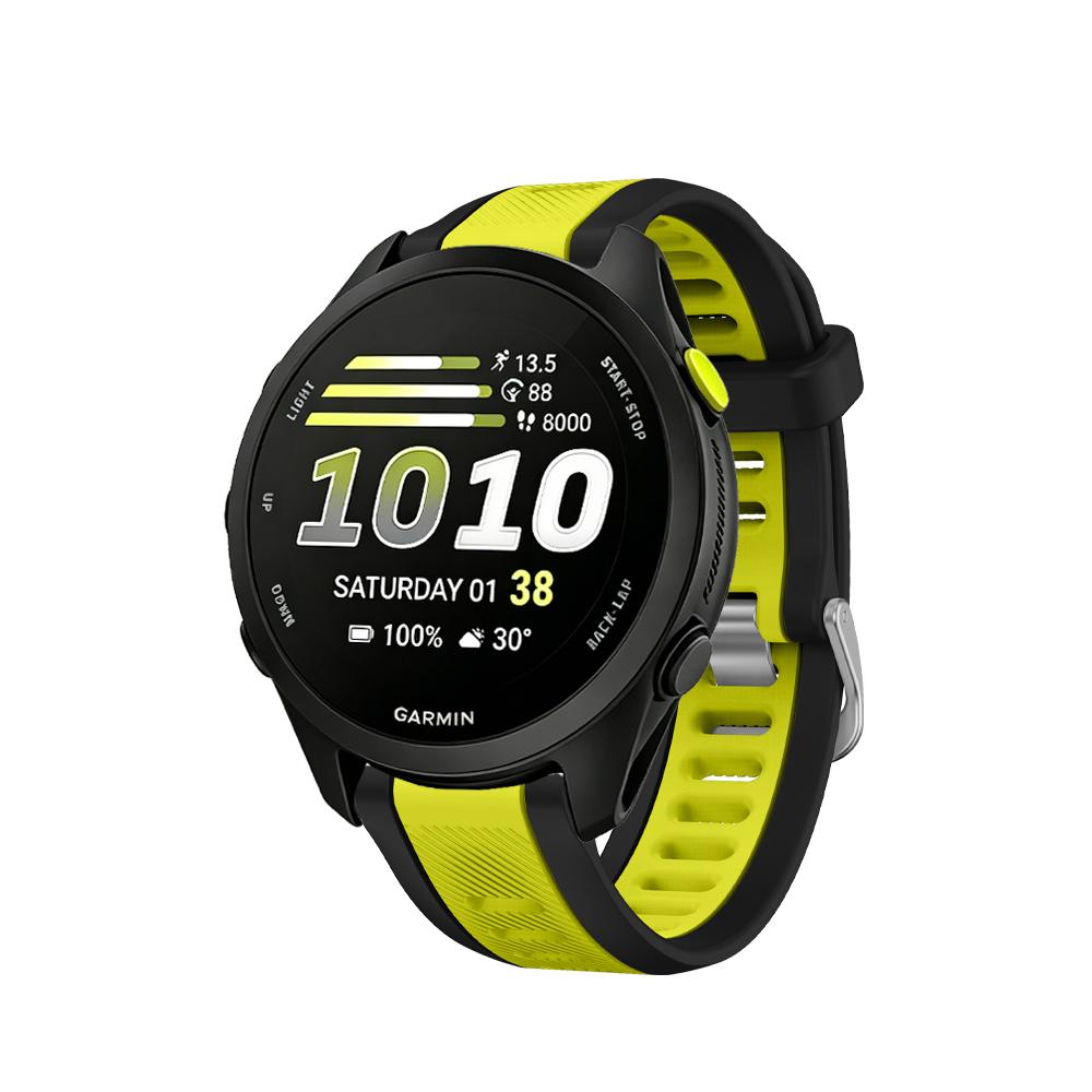 20mm Two-Tone Quick Release Silicone Strap for Garmin Forerunner 70 170 245 255 265 Venu 4 3 Vivoactive 5 Sport Replacement Band