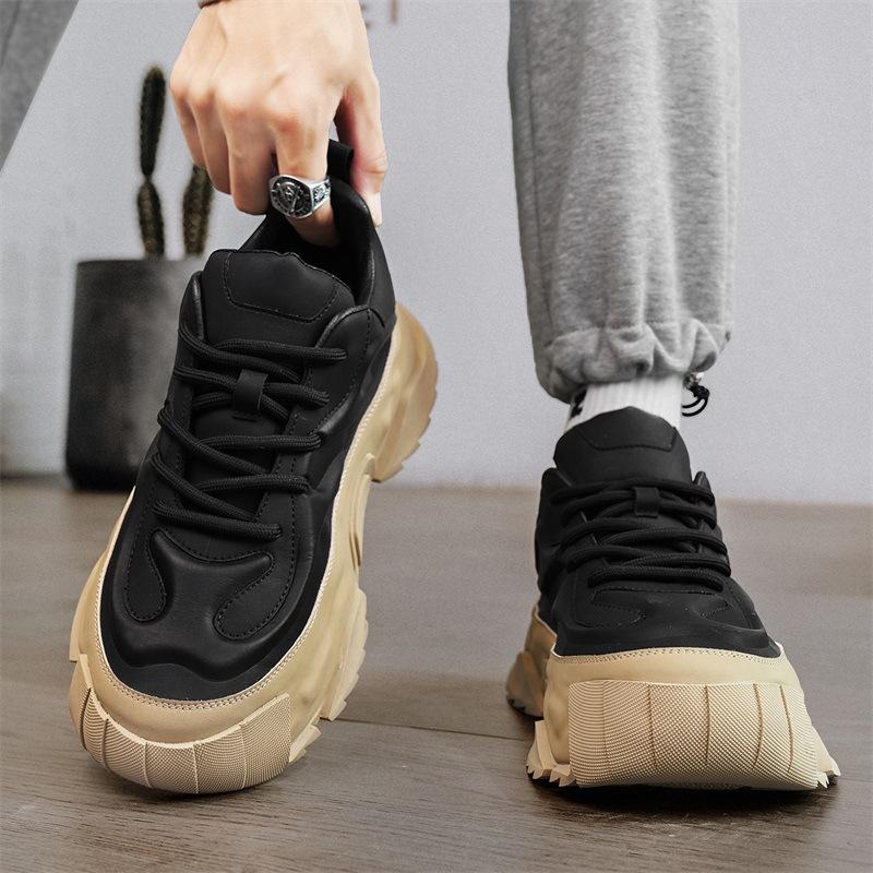 

Мужская обувь 2025 года, весна, новый тренд, универсальная обувь на платформе, молодежная обувь для отдыха на открытом воздухе, спортивная обувь для знаменитостей в Интернете, модная обувь для пап 39 чёрный