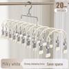 Stainless Steel Sock and Underwear Drying Rack with 20 Clips, Windproof Hanger for Balcony Use.