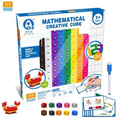 117 ks Matematická kreativní kostka DIY stavebnice Barevná klasifikace Prostorová představivost Aritmetické cvičení pro děti
