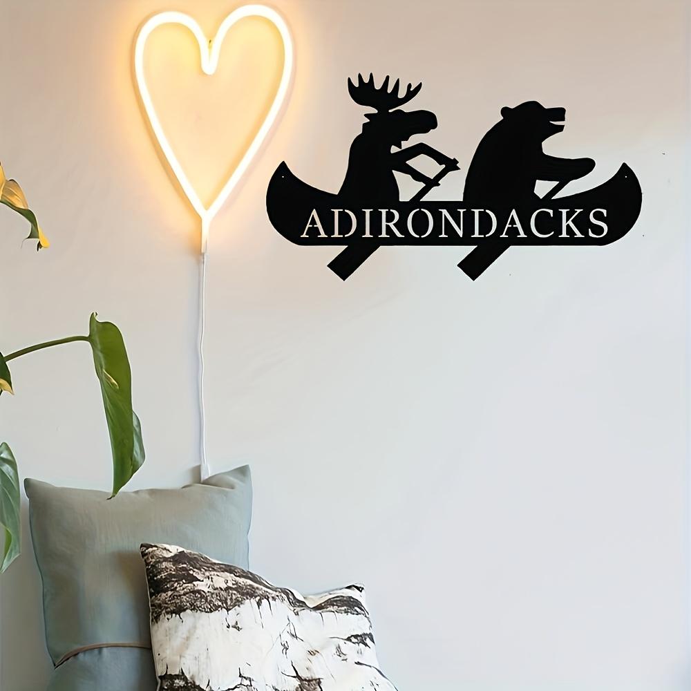 

Metal Wall Art Bear Moose Canoeing Personalized Holiday Gift Indoor Outdoor Sculpture