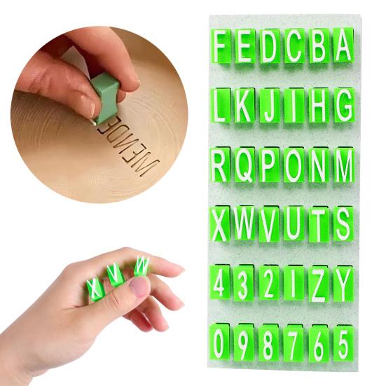 1 Set Clay Pottery Alphabet Stamp A to Z Capital Lowercase Letters Numbers Symbols DIY Embossing Polymer Clay Stamp Tools