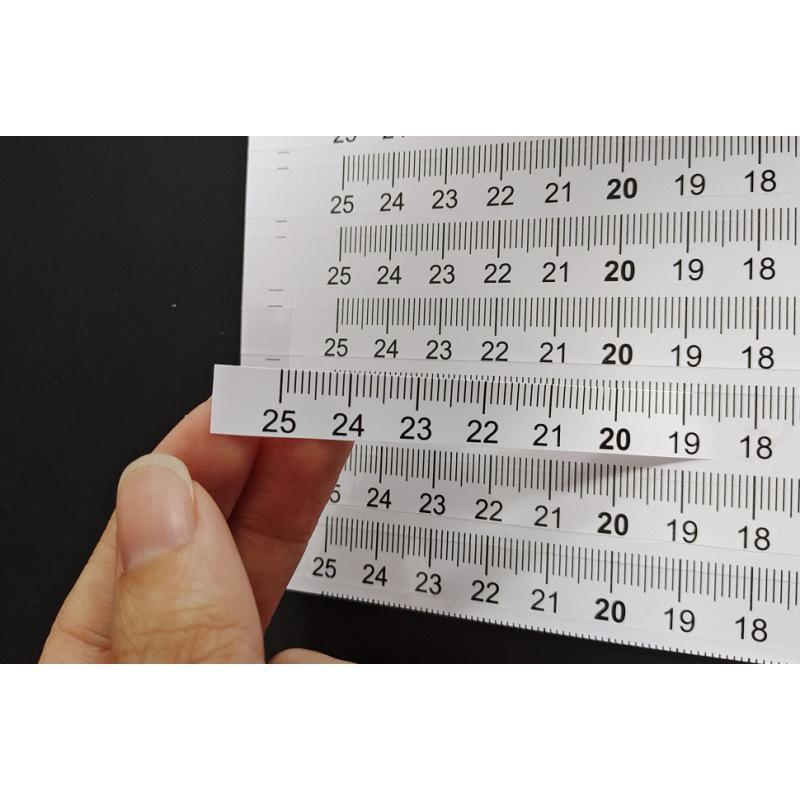 Waterproof Self-Adhesive Scale Ruler Sticker - Midpoint Measurement Marker.
